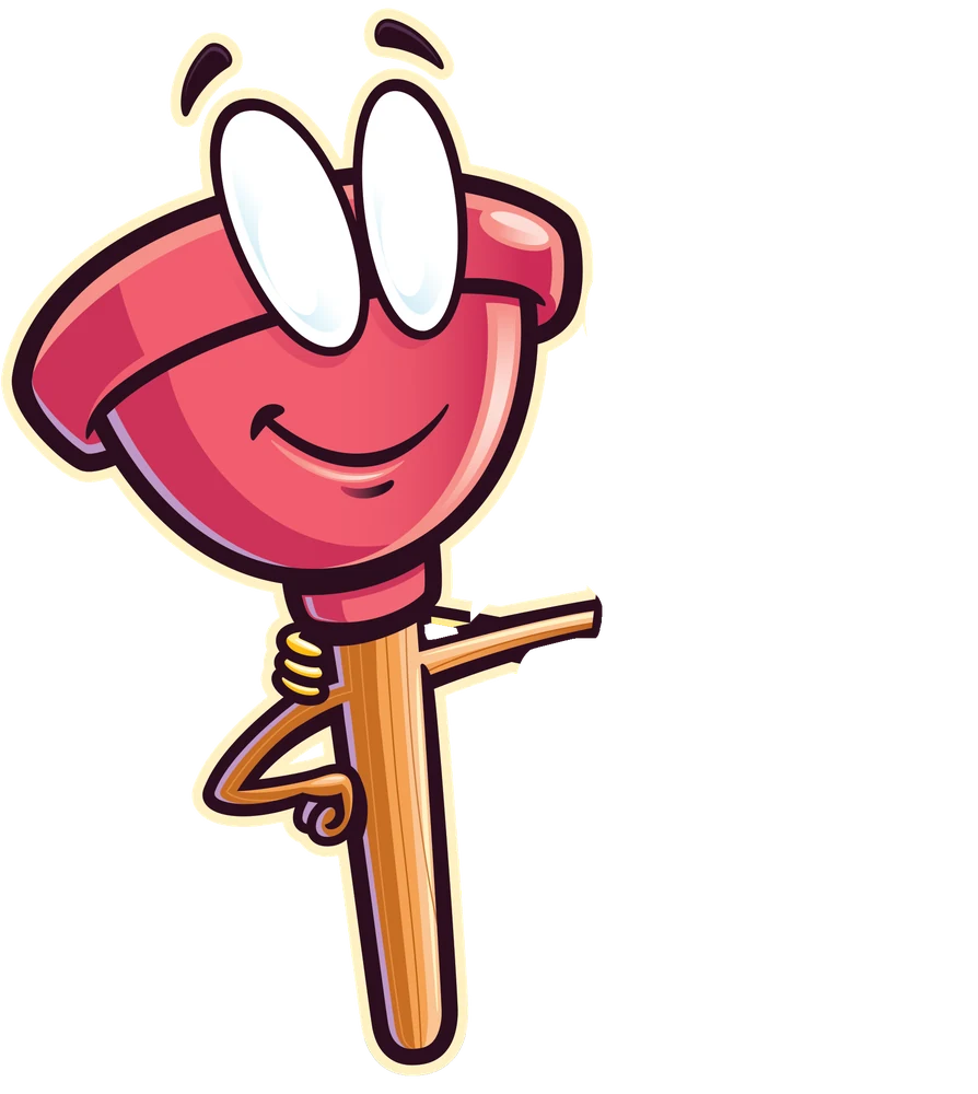 The Plumbing Pals mascots: a plunger and a pipe wrench